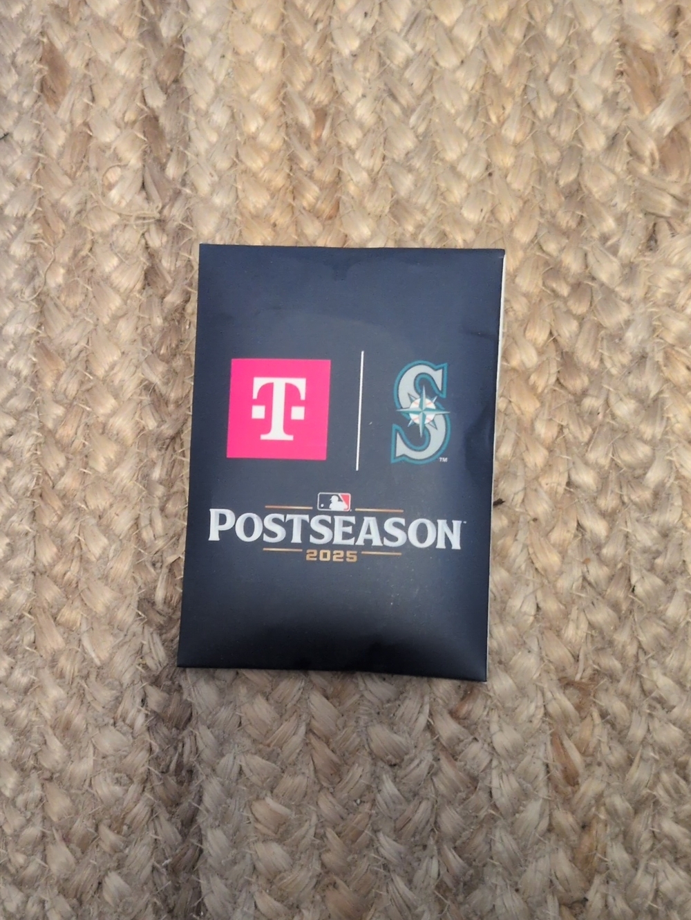 Holographic MLB Baseball Seal Sticker on Black Surface